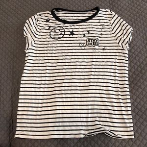Black and white striped tee